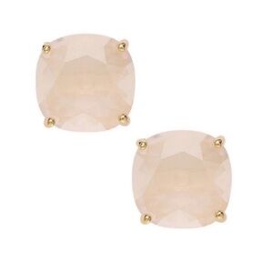 Kate Spade Gold and Light Pink Small Square Stud Earrings New